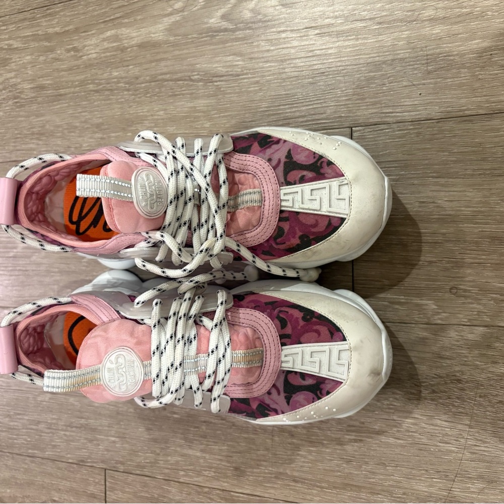 Versace Pink and White Sneakers